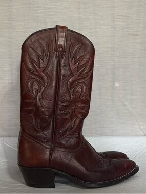Imperial Brown Leather Cowboy Boots Men’s 9.5D USA Made Vintage